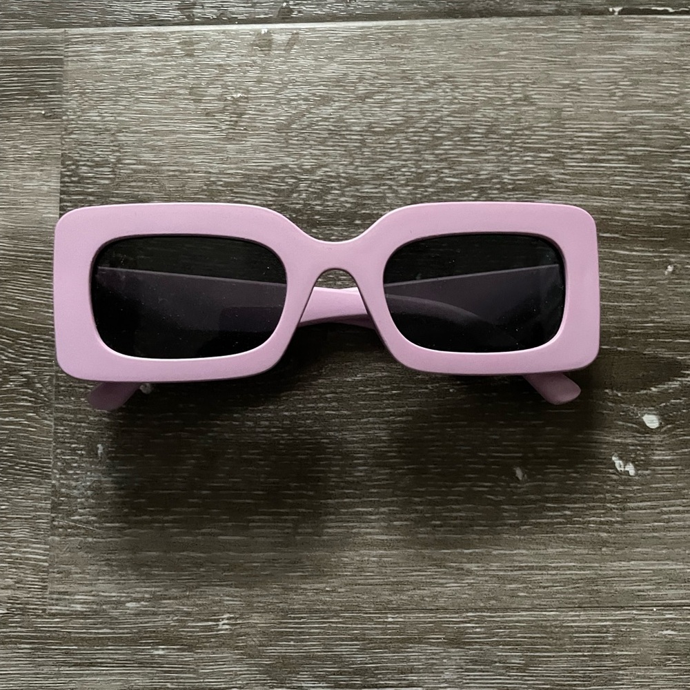 Pink Rectangular Vintage-Style Women's Sunglasses